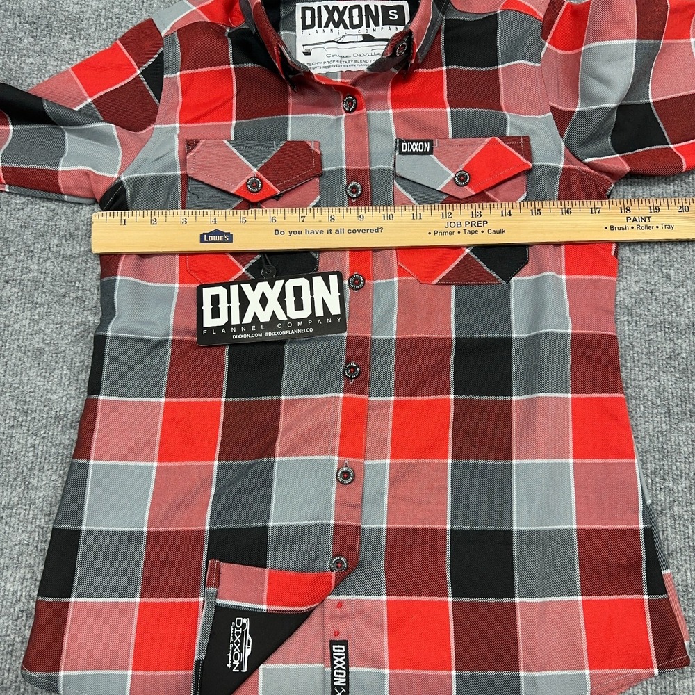 Dixxon Flannel Shirt Womens Small Coupe De Ville Red Gray Black NEW - Picture 6 of 9